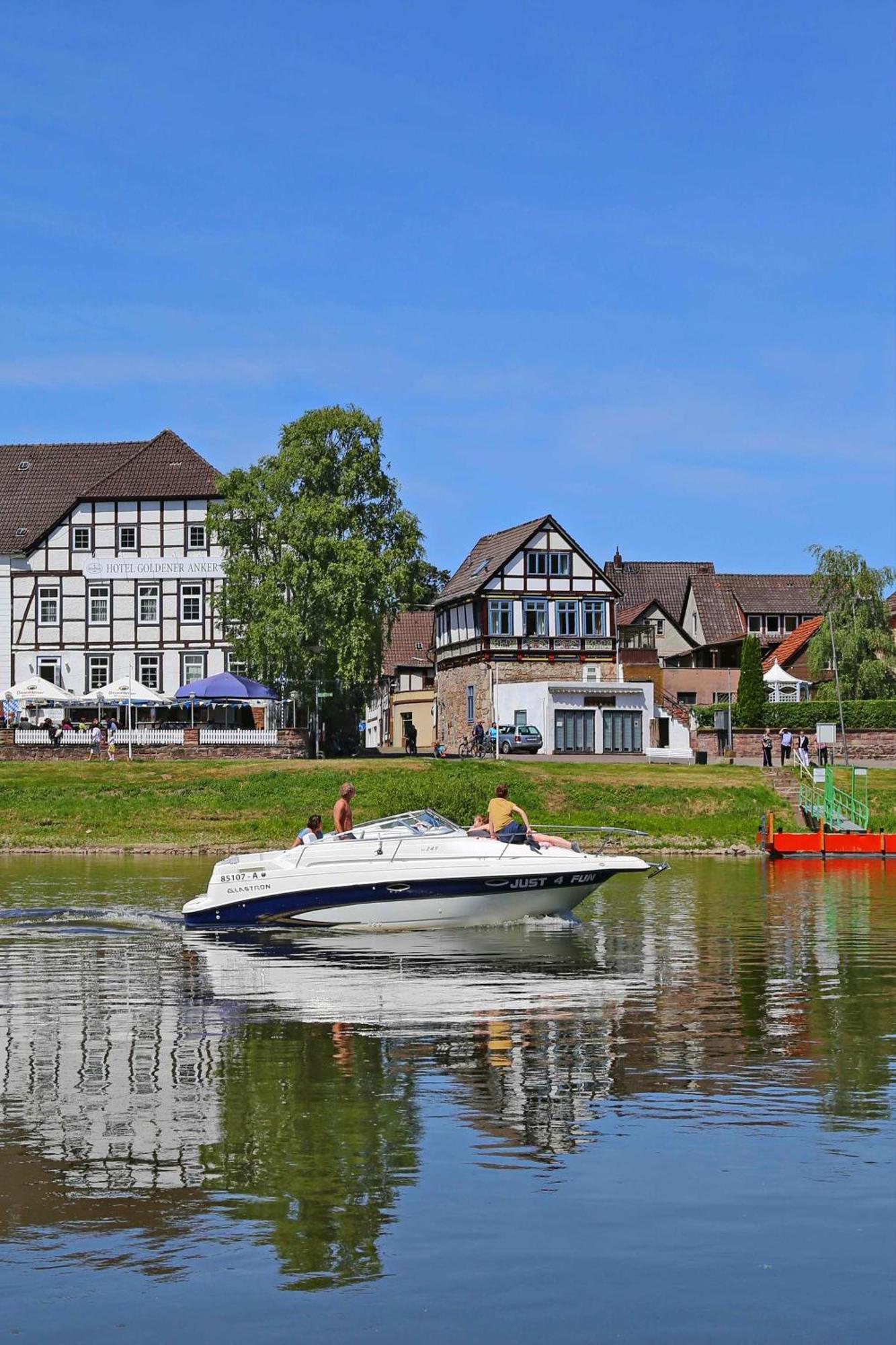 Ferienwohnungen Am Weserstrand ボーデンヴェルダー エクステリア 写真